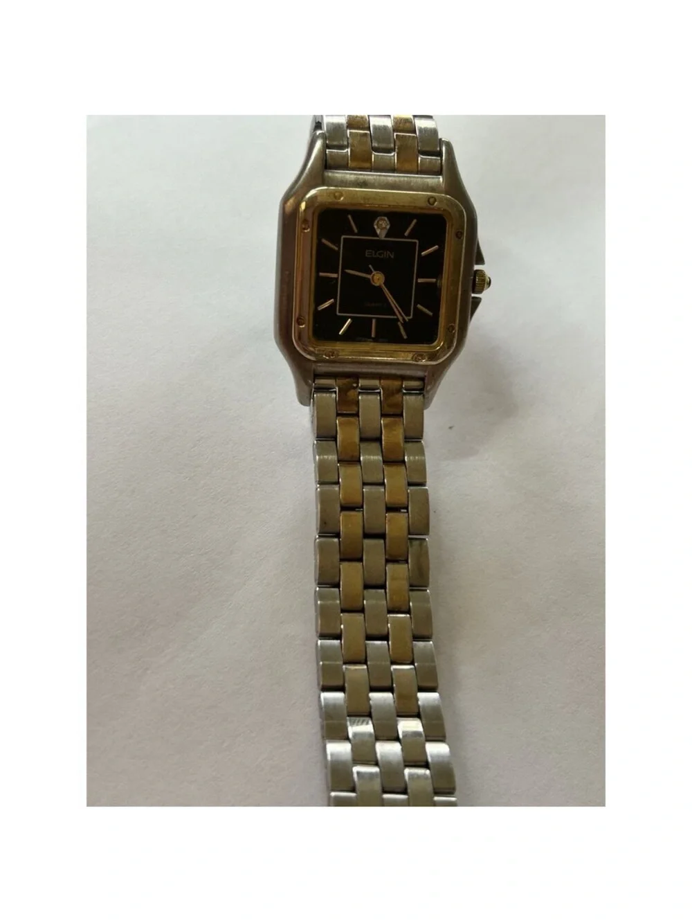 Vintage Elgin Two-Tone Black Dial Women's Watch